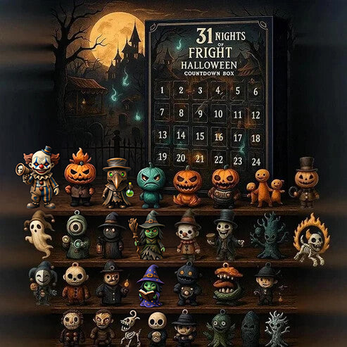 2026 Halloween Countdown Advent Calendar Gift Box - 31 Nights of Fright Blindbags Surprise Set, Scary Doll Collectible Minifigures