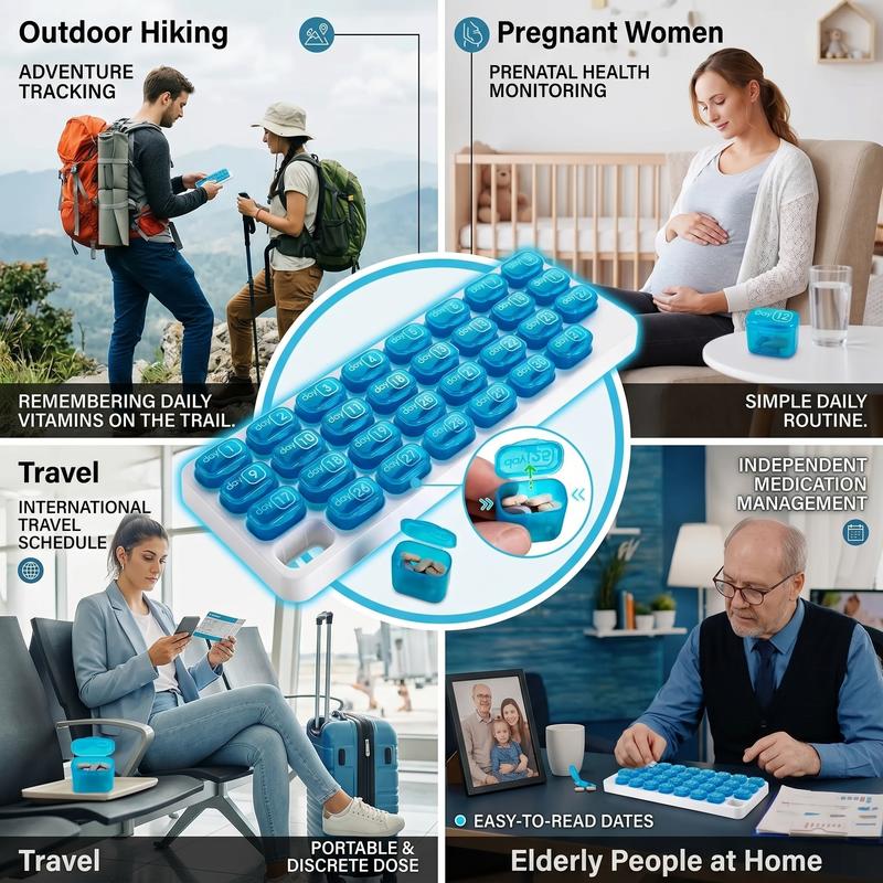 31-Day Detachable Monthly Pill Organizer