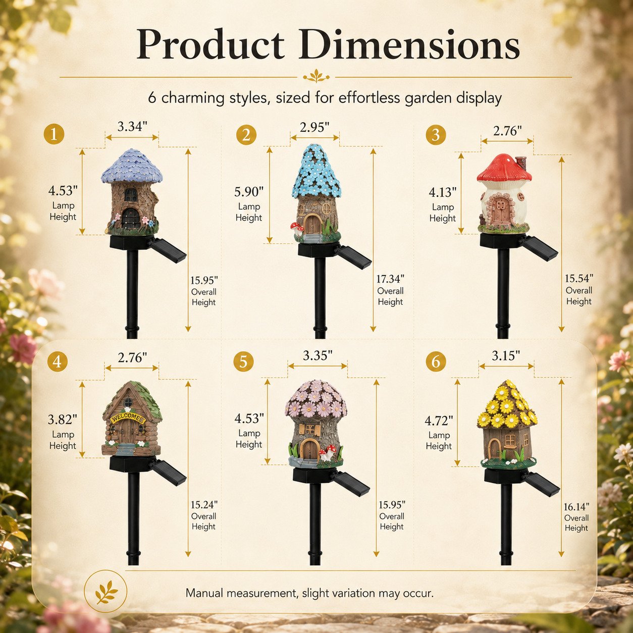 Solar Fairy-Tale Mushroom Cottage Garden Light