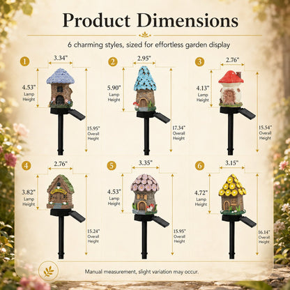 Solar Fairy-Tale Mushroom Cottage Garden Light