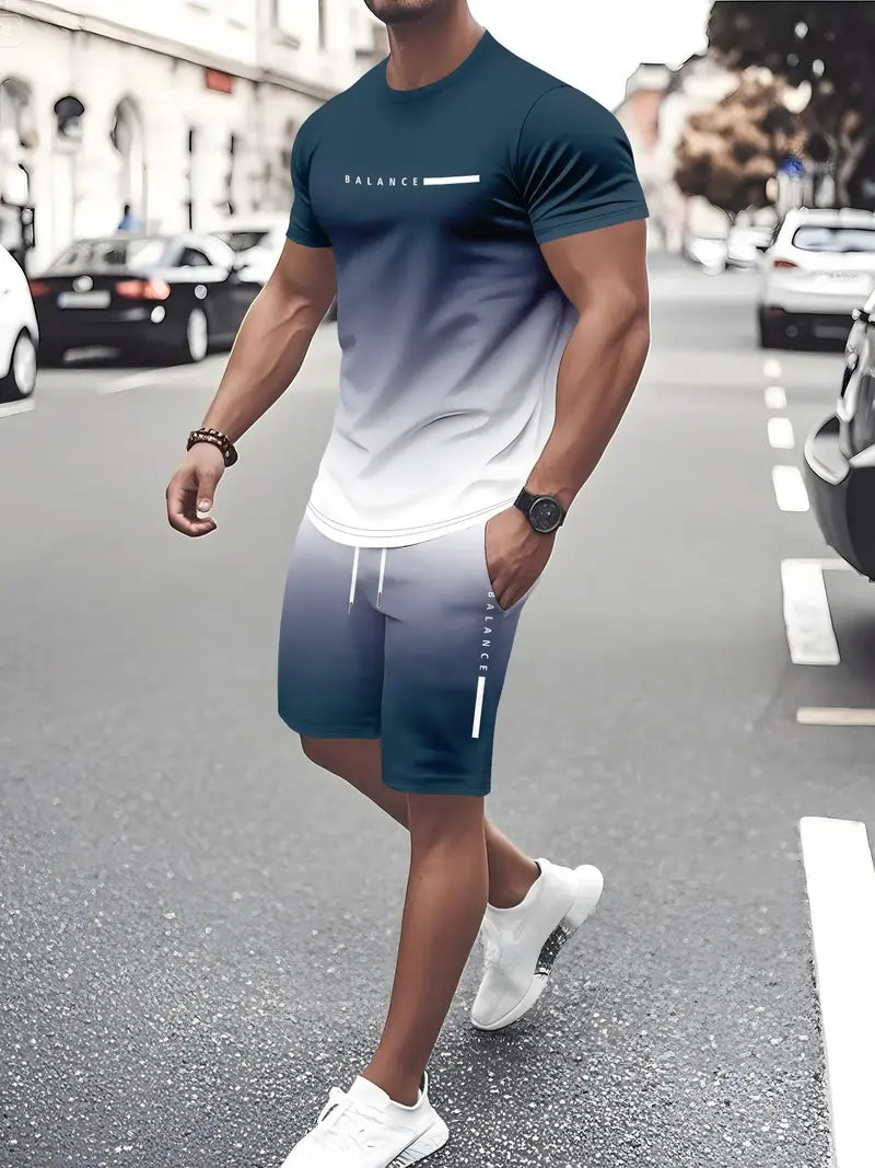 ⚡ Men's Gradient Fitness 2-Piece Set