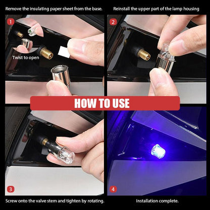 Waterproof LED Tire Valve Cap Light