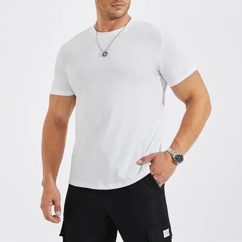 ✨Mens 3 Pack Hipster Hip Hop Longline Crewneck T-Shirt, Menswear Casual T-shirt Tops