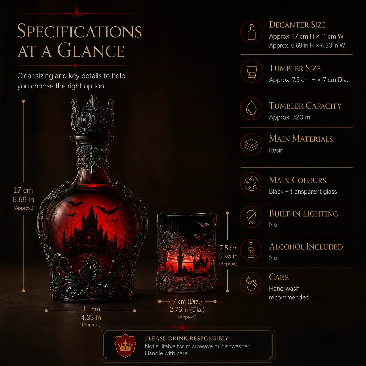 🔥Last Day 49% OFF - 🦇🍺Gothic Vampire Castle Whisky Decanter & Tumbler(📦Buy 2 Free Shipping)