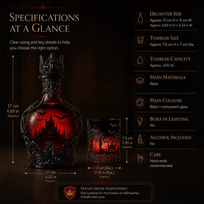 🔥Last Day 49% OFF - 🦇🍺Gothic Vampire Castle Whisky Decanter & Tumbler(📦Buy 2 Free Shipping)