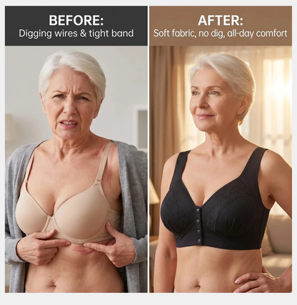 Front Button Breathable Skin-Friendly Cotton Bra