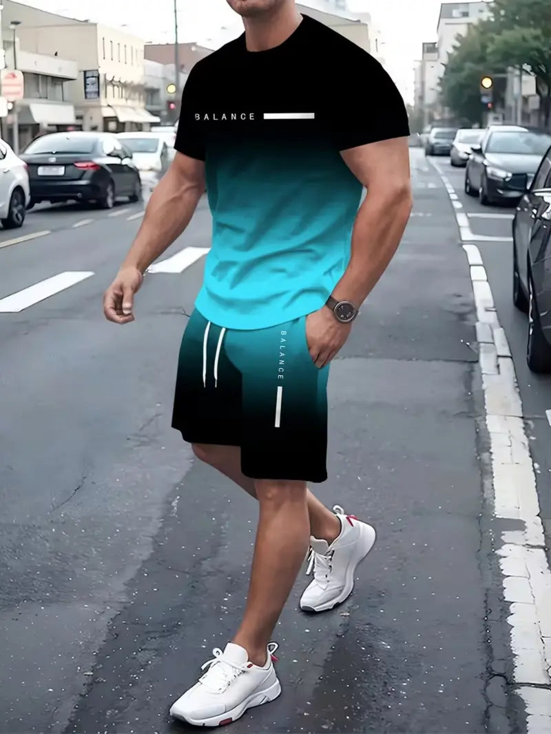 ⚡ Men's Gradient Fitness 2-Piece Set