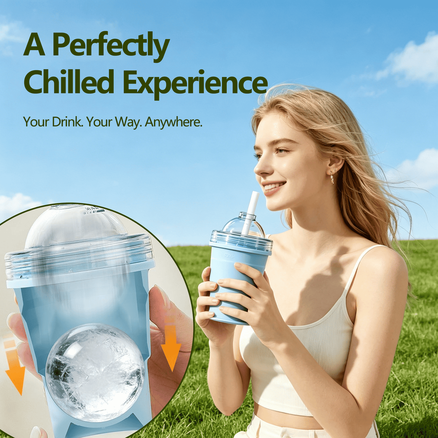 🧊 Foldable Silicone Ice Ball Drink Cup