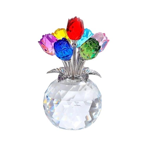 7-Color Crystal Rose Floral Keepsake