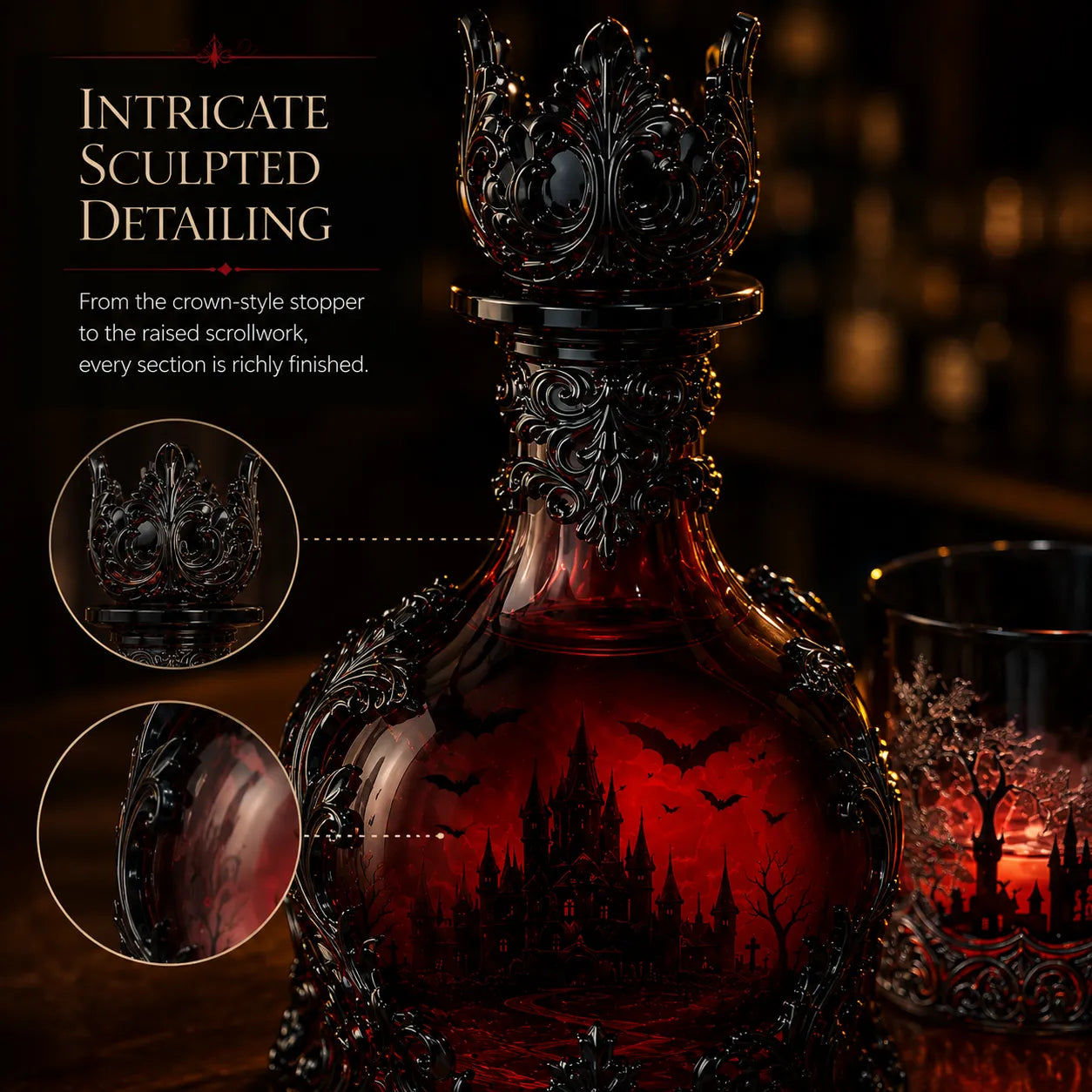 🔥Last Day 49% OFF - 🦇🍺Gothic Vampire Castle Whisky Decanter & Tumbler(📦Buy 2 Free Shipping)