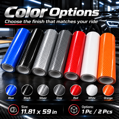 🚗 6D Gloss Carbon Fiber Vinyl Wrap | Self-Adhesive Car Trim Film