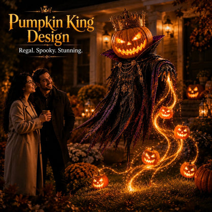 👑🎃 Pumpkin King Halloween Yard Decor|Solar Operated Day‐Night Ornament For Garden