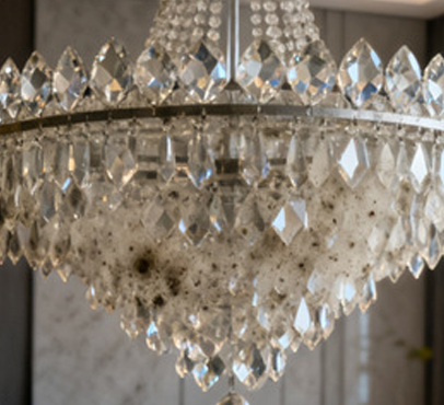 Chandelier before cleaning
