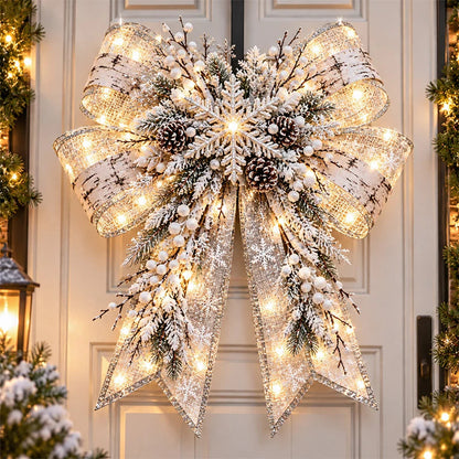 📌🎄 Christmas Magic Bow Door Hangers – Oversized Light-Up Holiday Bows in 6 Festive Styles🎀
