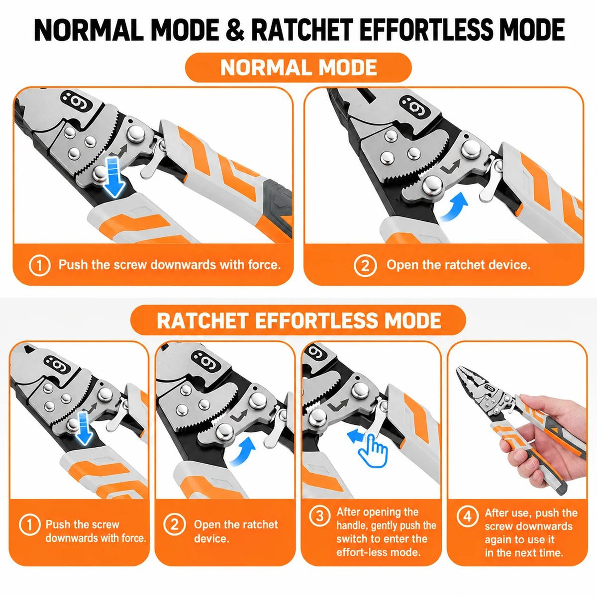 9-Inch Ratcheting Self-Locking Multifunction Pliers