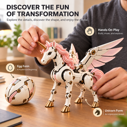 🦄 2-in-1 Transforming Mechanical Unicorn Egg – Winged Fantasy Figure!!!
