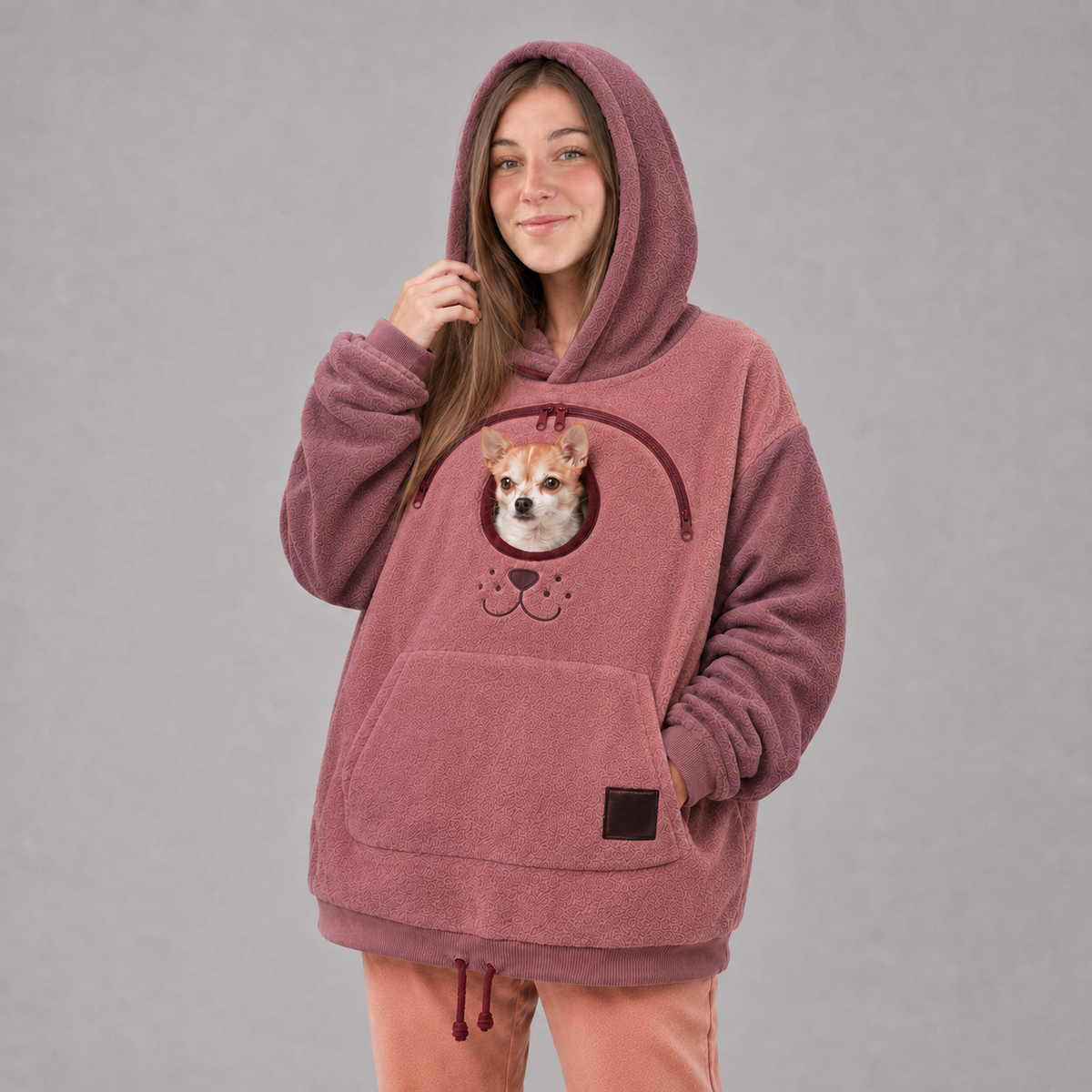 Cozy Fleece Pet Bonding Pouch Hoodie🐾