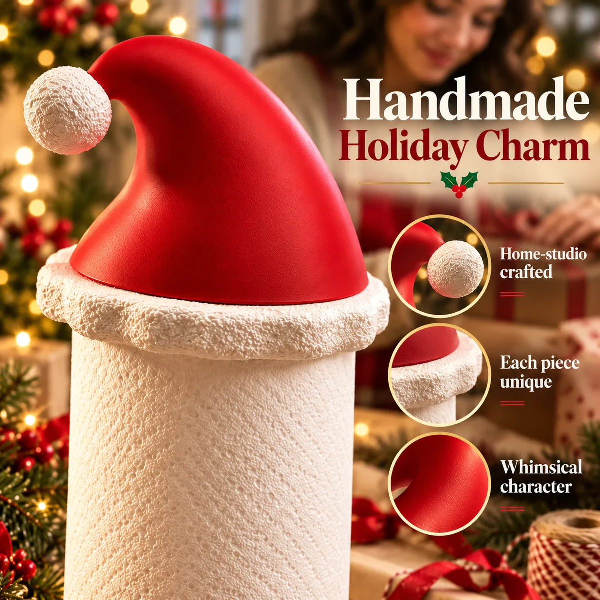 Santa Hat Paper Towel Holder | Festive Kitchen Decor 🎅🎄
