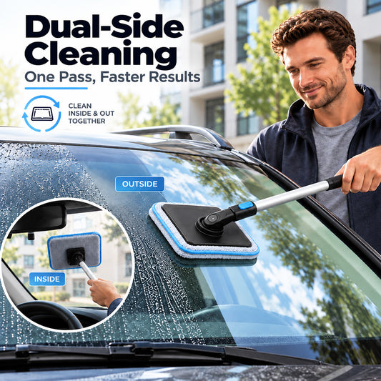 Dual Magnetic Car Windshield Cleaner | Streak-Free Auto Glass Cleaning Kit