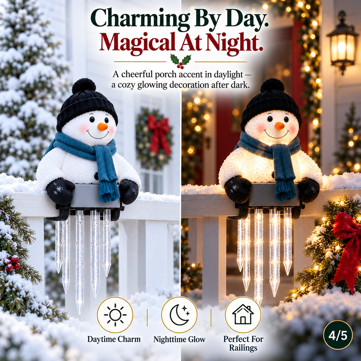 ☃️WinterGlow Snowman Icicle Light Decor