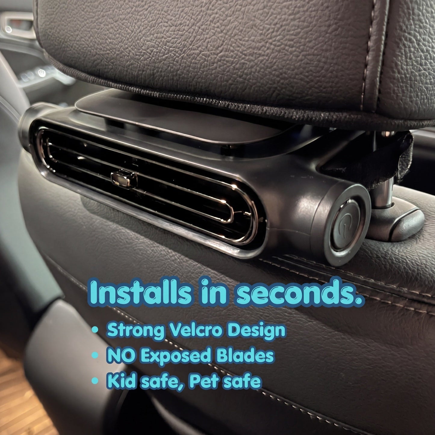 Car Headrest Velcro Cooling AC Fan