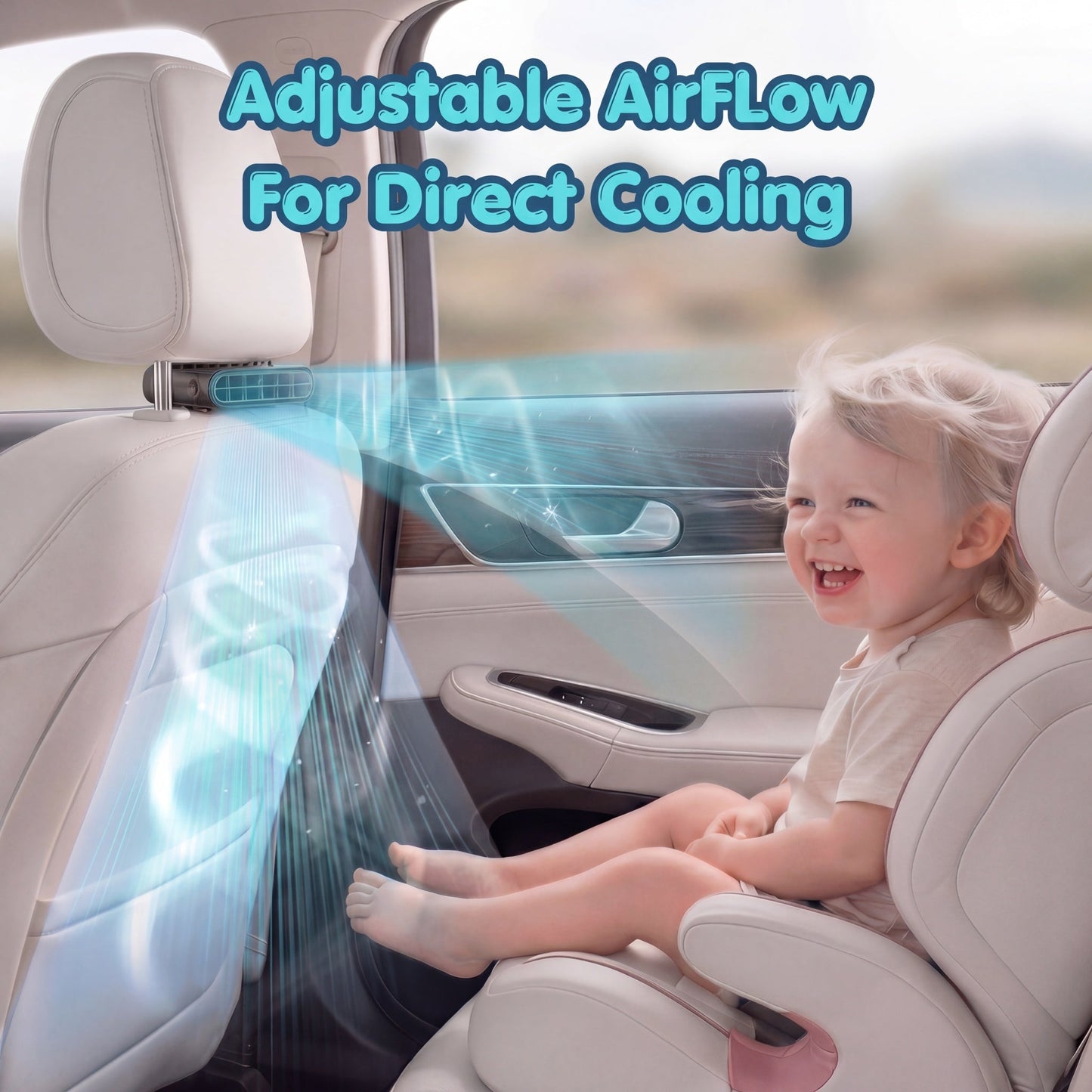 Car Headrest Velcro Cooling AC Fan