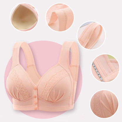 Front Button Breathable Skin-Friendly Cotton Bra
