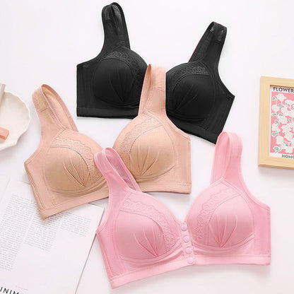 Front Button Breathable Skin-Friendly Cotton Bra