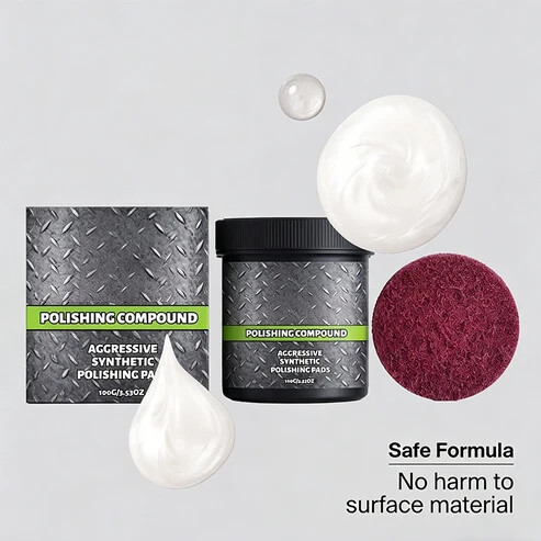 Polishing compound and included pad