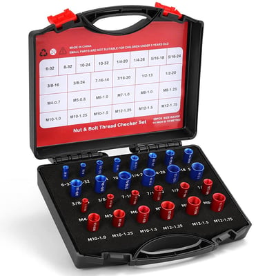 44Pcs Nut & Bolt Thread Checker